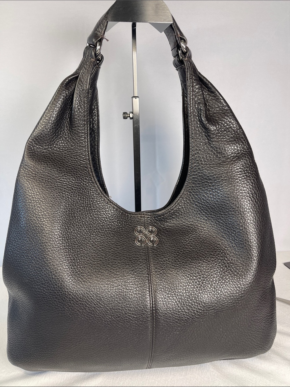 Coach A1082-14968 Julia Hobo Bag – Black Pebbled Leather Shoulder Bag